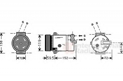 VAN WEZEL 3700k318 -  Компрессор, кондиционер